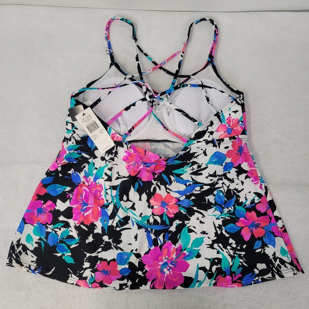 island escape Tankini Top Womans 18W  Palisades floral tropical underwire NWT - Picture 2 of 3